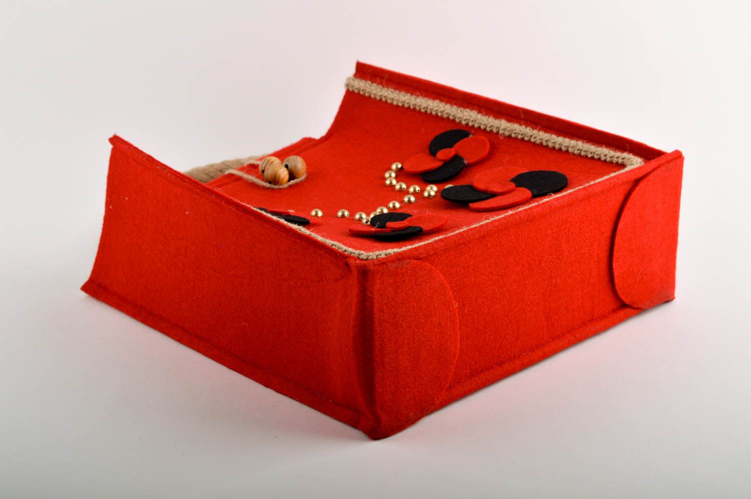 Sac rouge fait main Accessoire femme spacieux en feutre Cadeau original photo 3