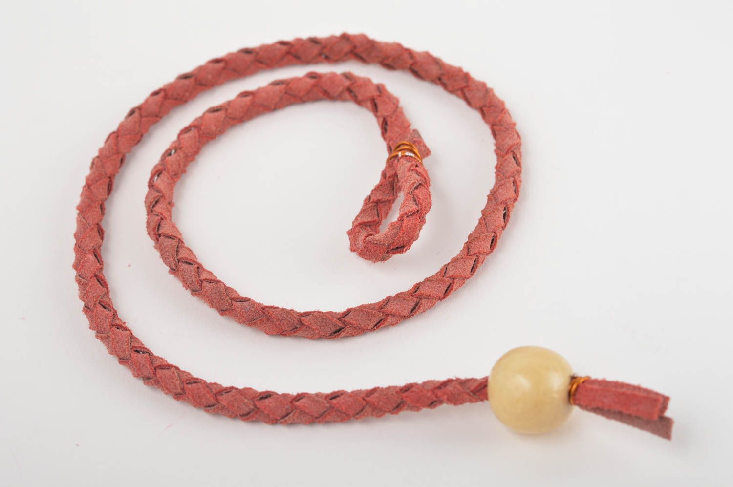 Wildleder Armband handmade Damen Schmuck Geschenk für Frauen in Rot modisch foto 3