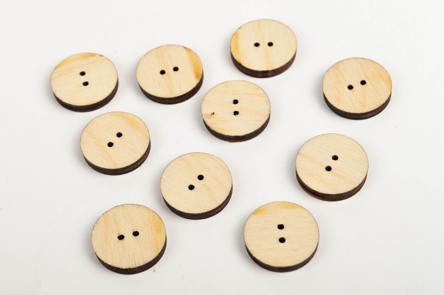 Beautiful handmade plywood blank 10 wooden buttons creative work ideas photo 5
