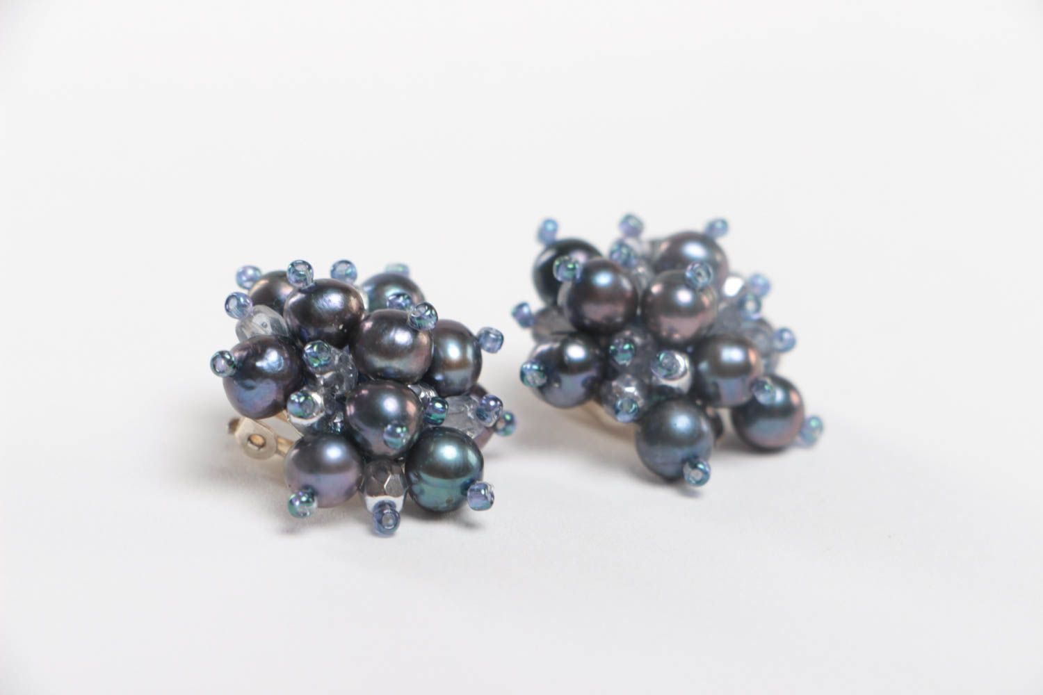 Beautiful handmade beaded earrings clip on earrings fashion tips small gifts photo 3