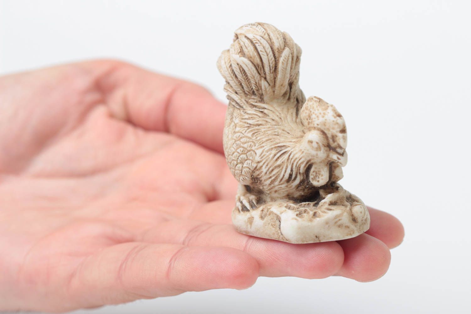 Handmade figurine made of marble small rooster statuette stylish home decor photo 5