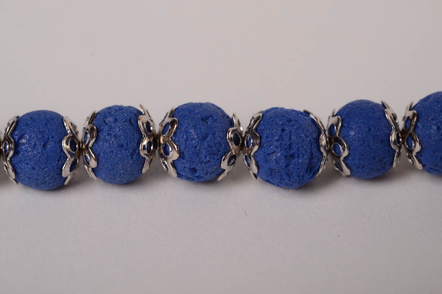 Синий браслет ручной работы браслет из полимерной глины подарок девушке фото 5
