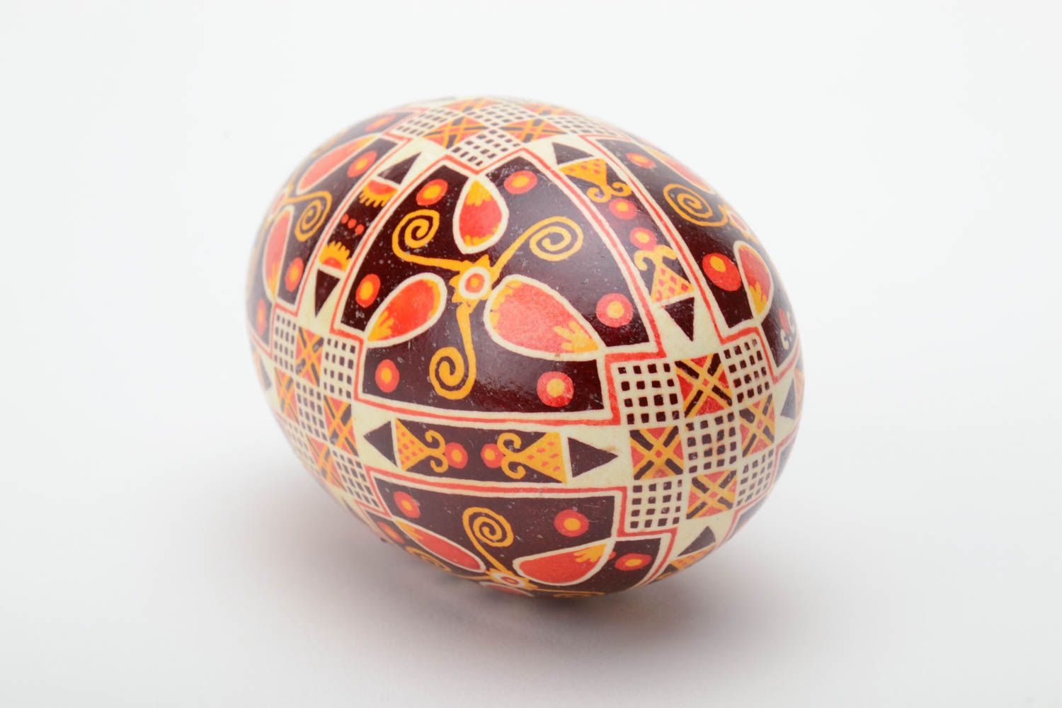 Handmade traditional decorative painted goose Easter egg pysanka ethnic souvenir photo 4