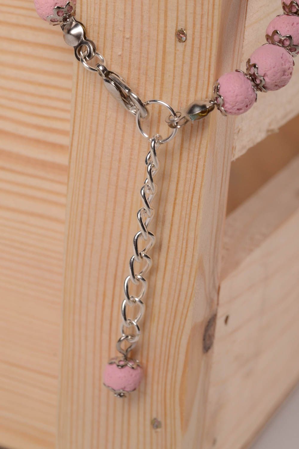 Подарок девушке браслет ручной работы розовый браслет из полимерной глины фото 5
