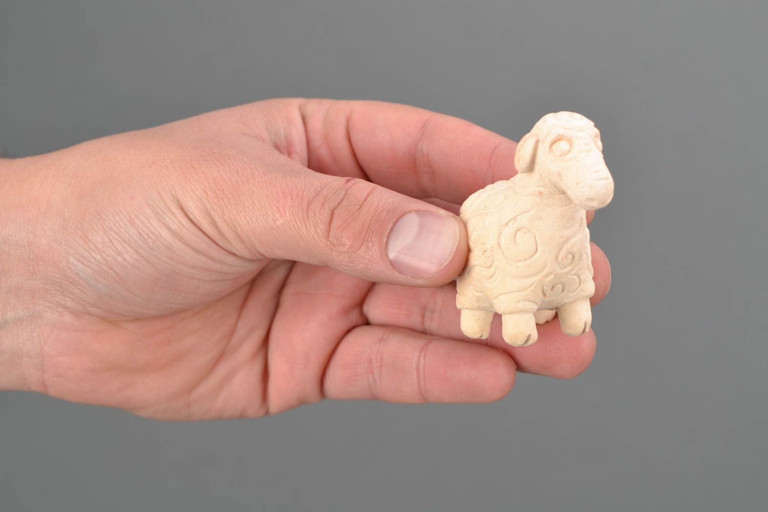 Figurine céramique faite main Mouton photo 2