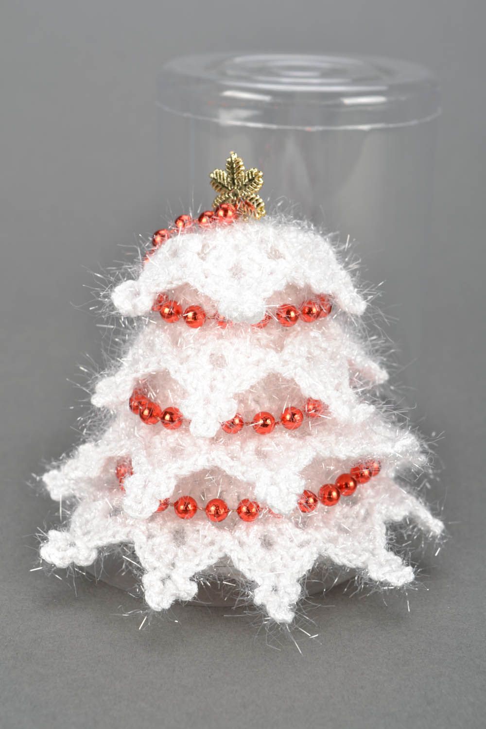 Árvore decorativa de malha tricotada de fios de algodão foto 2