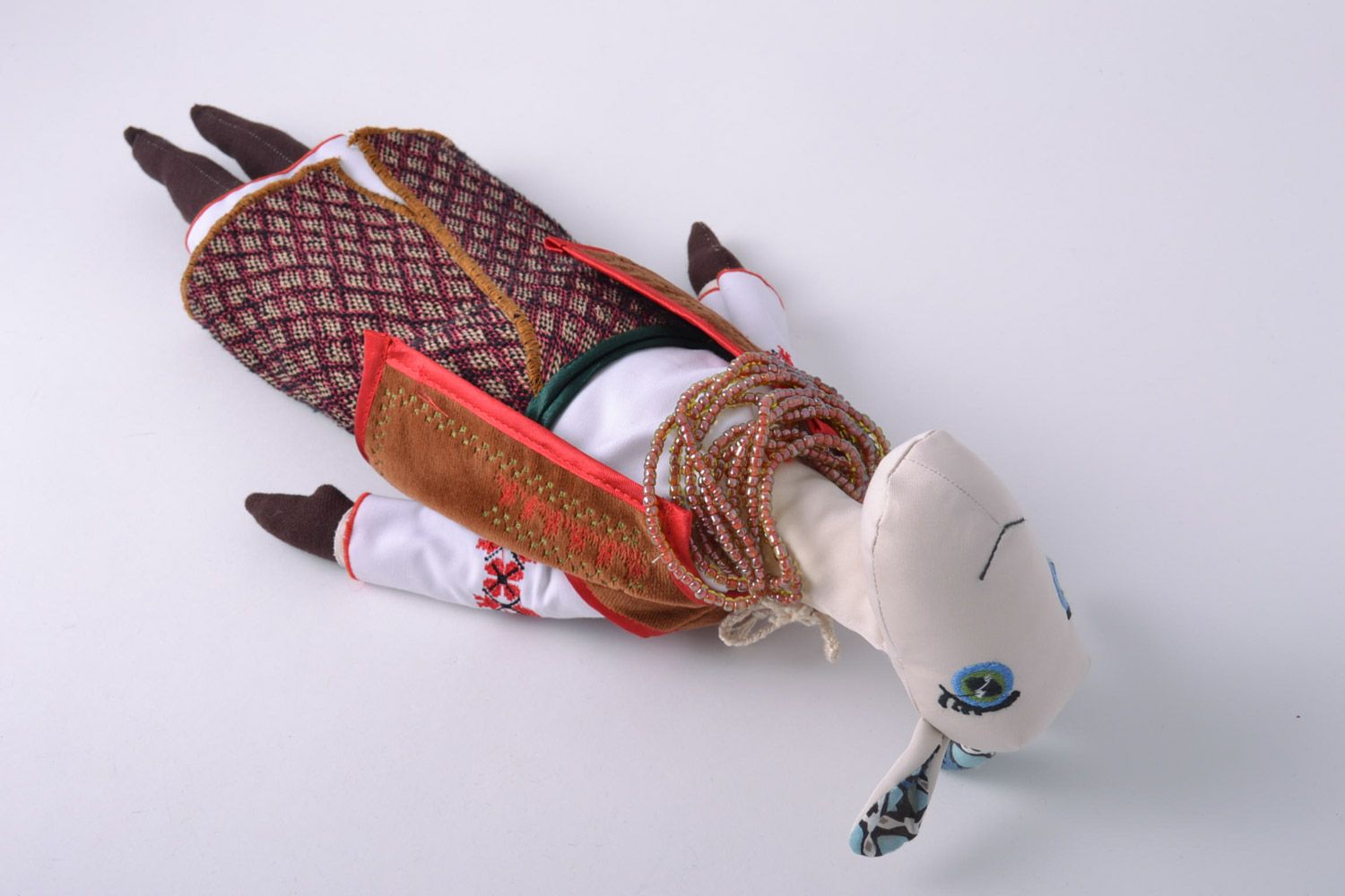 Joli jouet mou fait main de créateur en textile Chèvre cadeau pour enfant photo 2