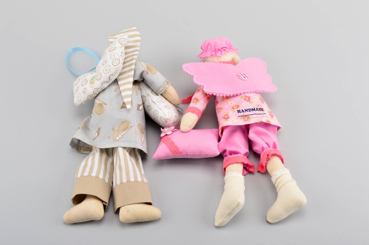 Set of toys handmade soft toys angel toys fabric dolls textile interior dolls photo 5