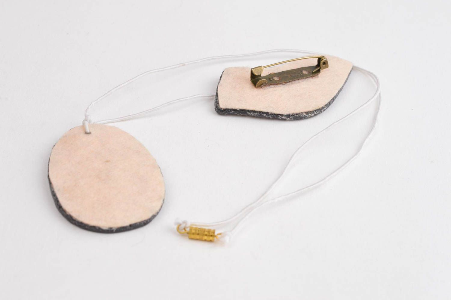 Handmade plastic brooch jewelry set plastic pendant necklace beautiful jewellery photo 3