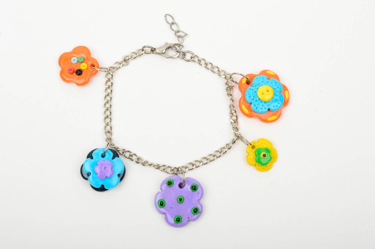 Costume jewelry polymer clay charm bracelet chain bracelet gifts for girls photo 3