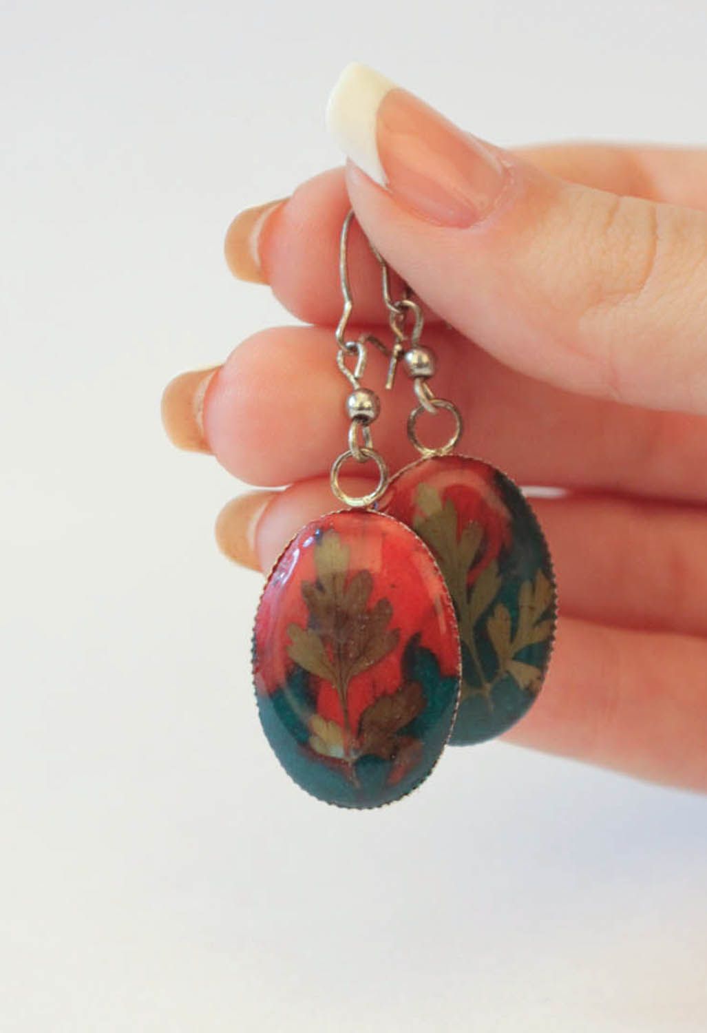 Unusual earrings with dried flowers  photo 5