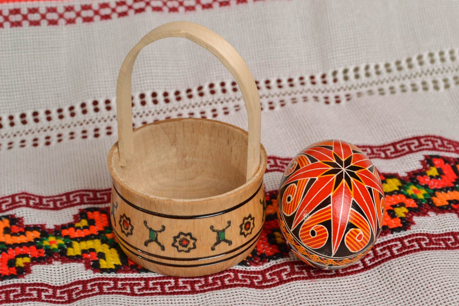 Handmade Easter egg in basket photo 5