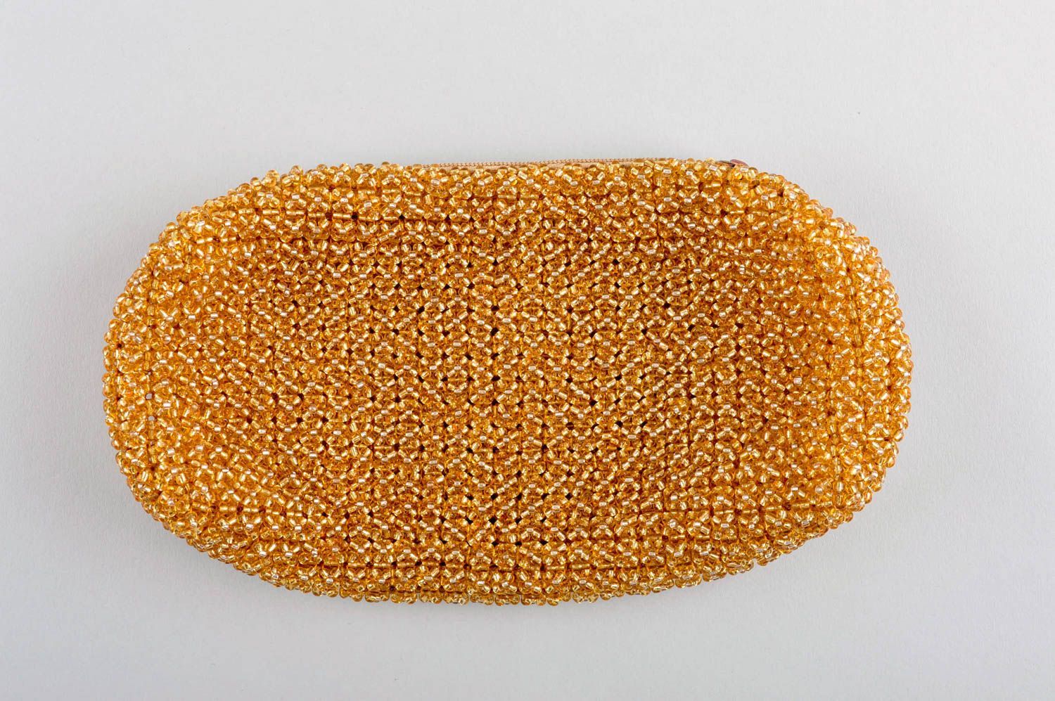 Handmade Tasche für Kosmetik Kulturbeutel Damen Accessoires für Frauen in Gold foto 2