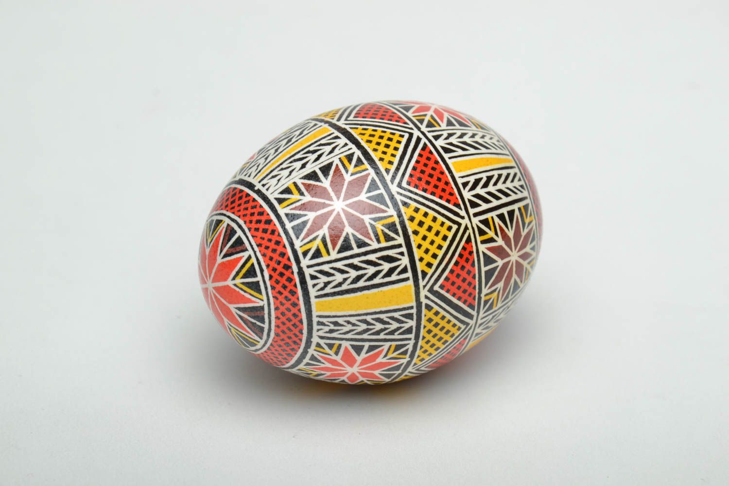 Decorative handmade Easter egg with ethnic painting photo 4