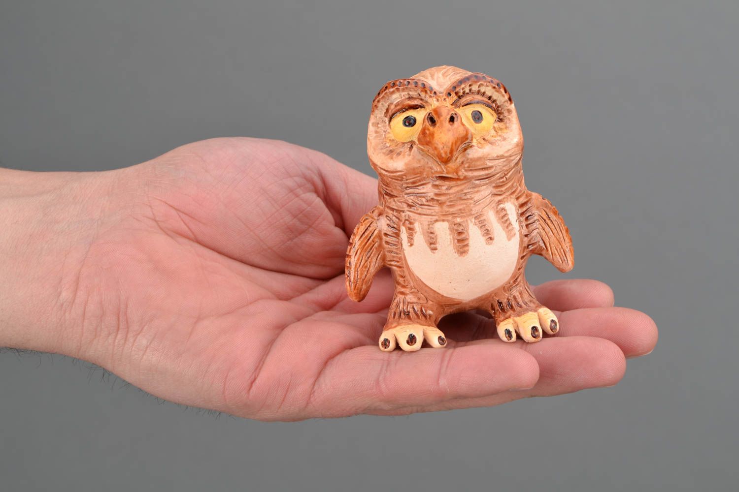 Unusual ceramic toy Owl photo 2