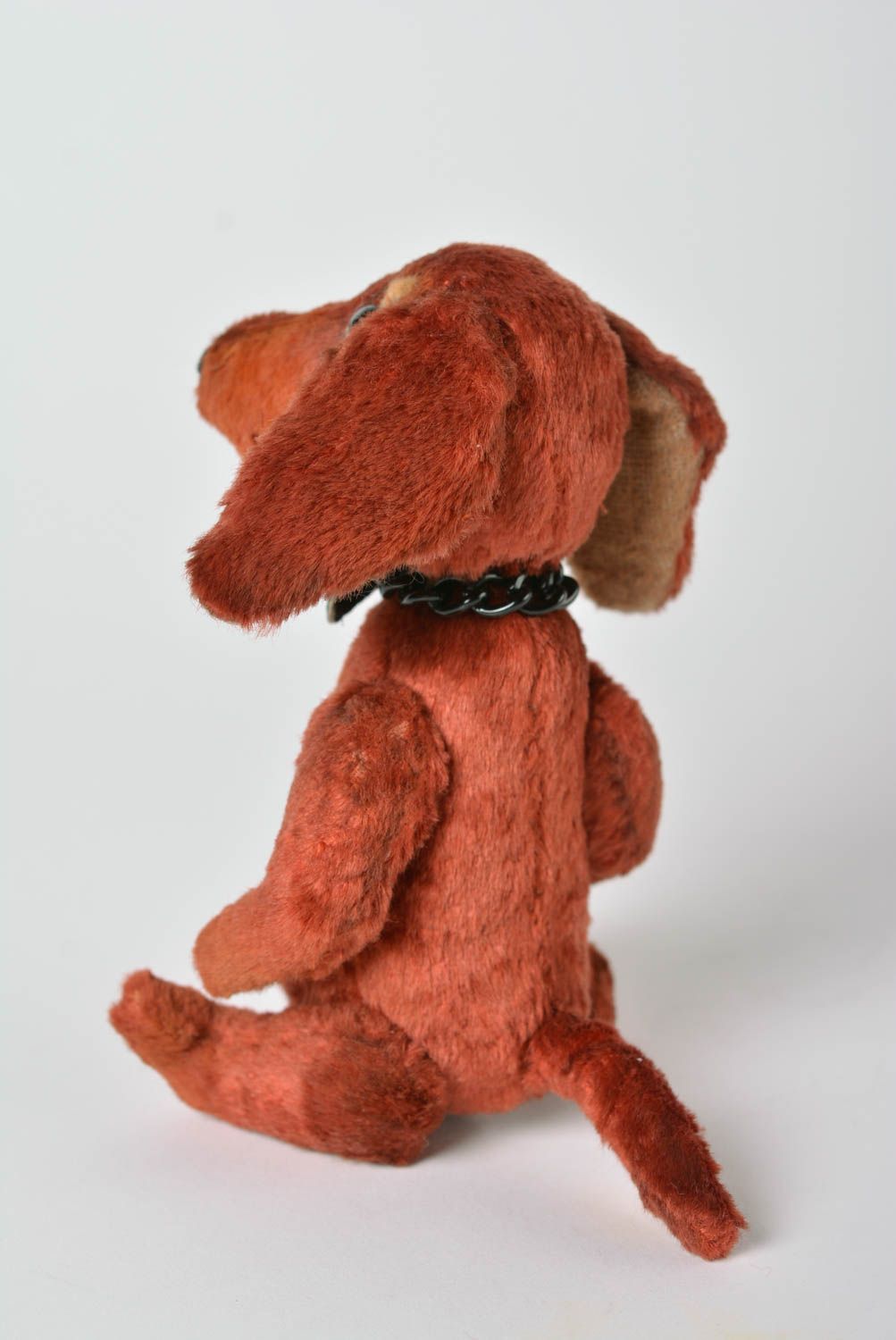 Peluche de animal hecho a mano juguete de tela regalo original Perro salchicha  foto 4