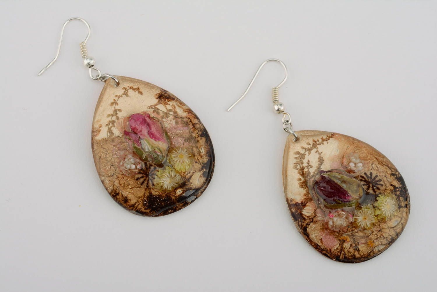 Earrings with dried flowers photo 5