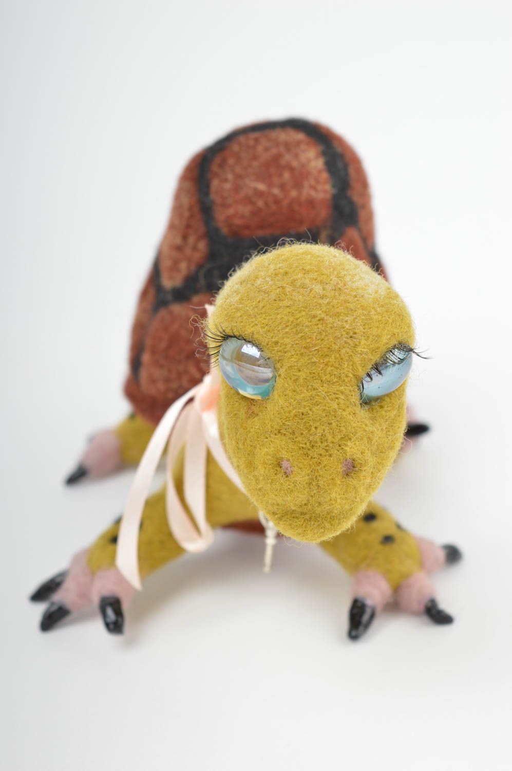Валяная игрушка ручной работы игрушка из шерсти мягкая игрушка декор Черепаха фото 4