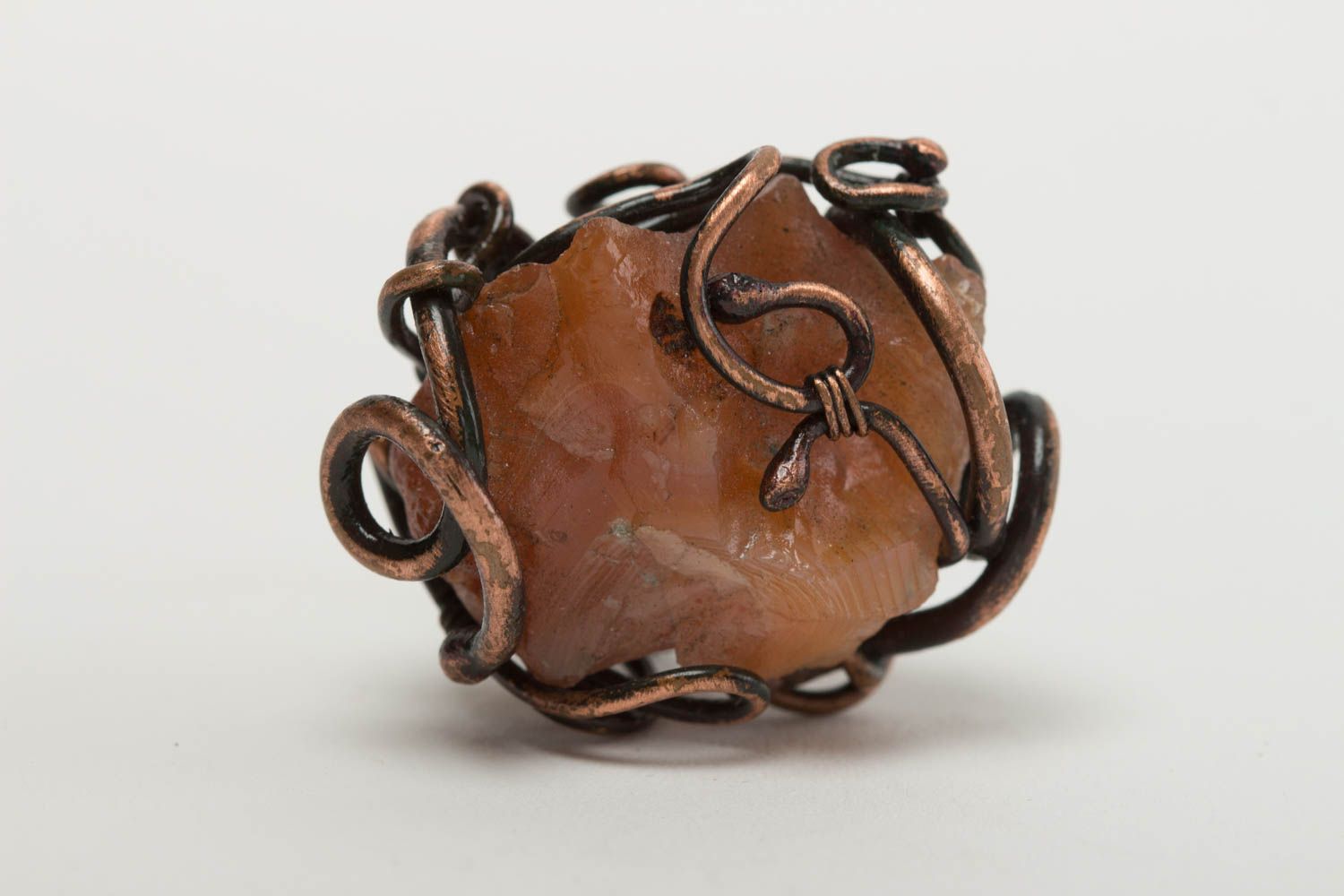 Модное кольцо ручной работы красивое кольцо с сердоликом авторское украшение  фото 4