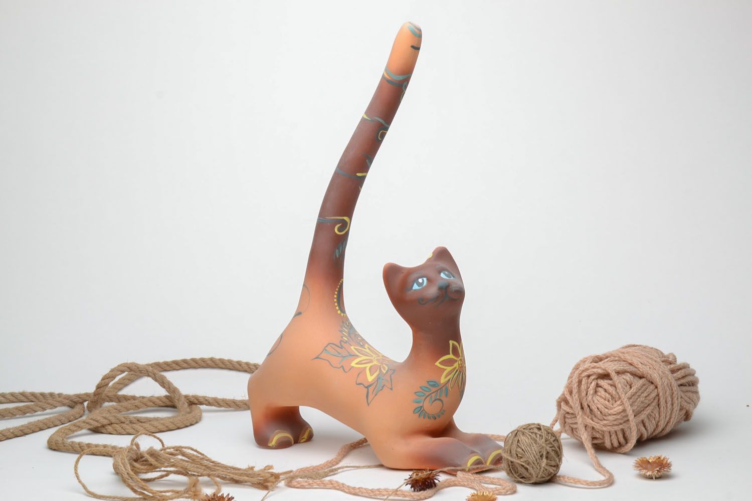 Handmade ceramic statuette Cat photo 1