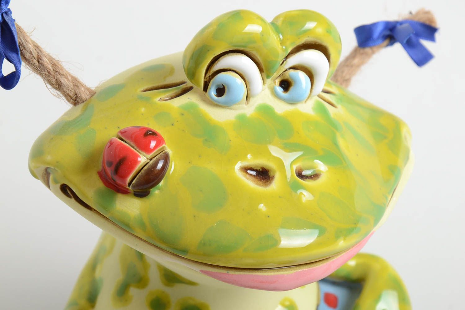 Keramik Handarbeit Spardose Frosch Geschenk Idee lustige Sparbüchse Souvenir  foto 3