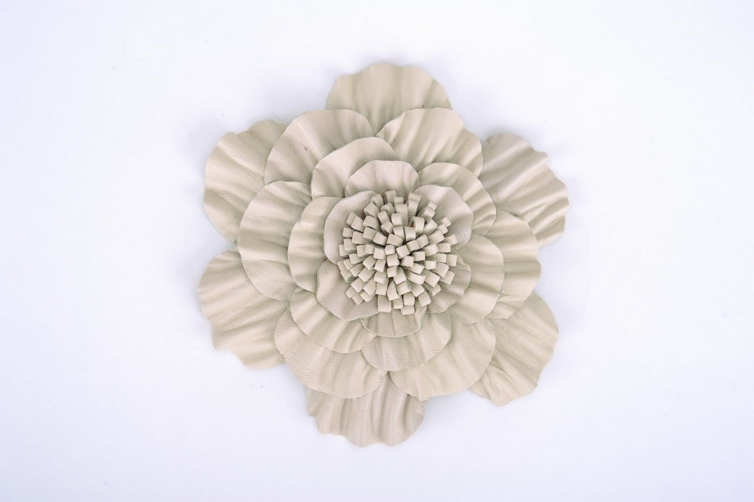 Bright brooch made ​​of natural leather Flower photo 3