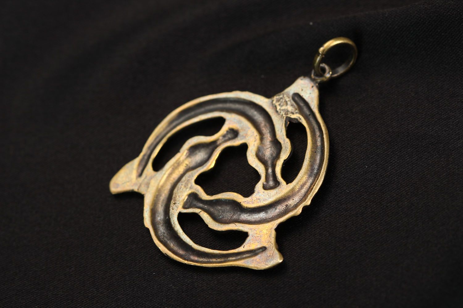 Bronze pendant Celtic Fish photo 3