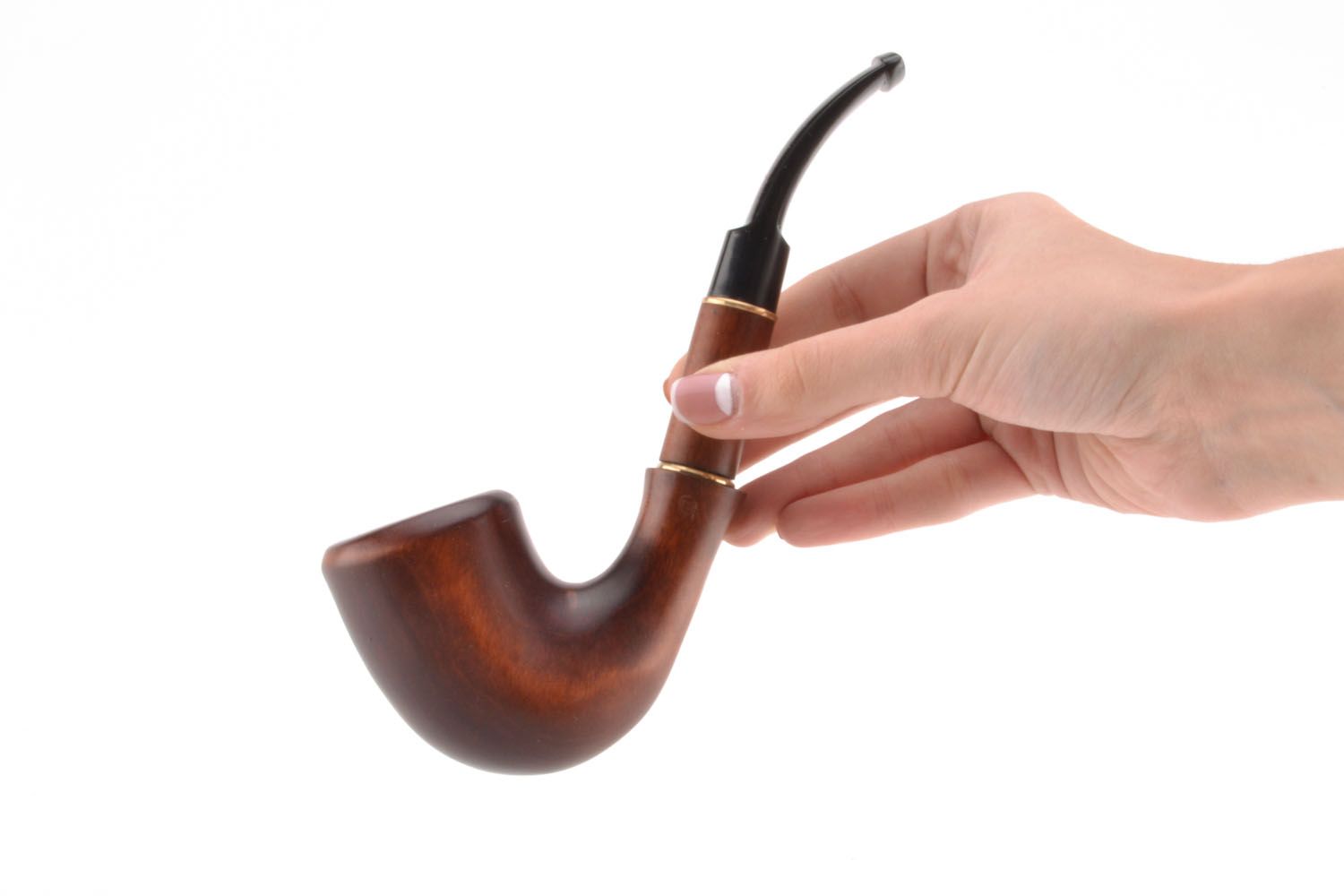 Beautiful wooden smoking pipe for decorative use only photo 2