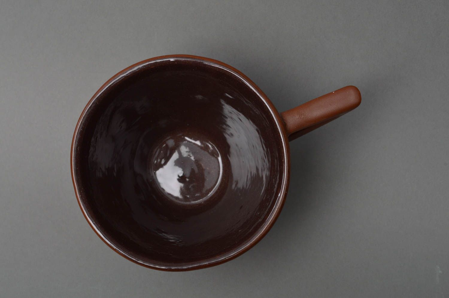 Handmade Porzellan Tasse in Braun mit Glasur bemalt originell  künstlerisch  foto 2