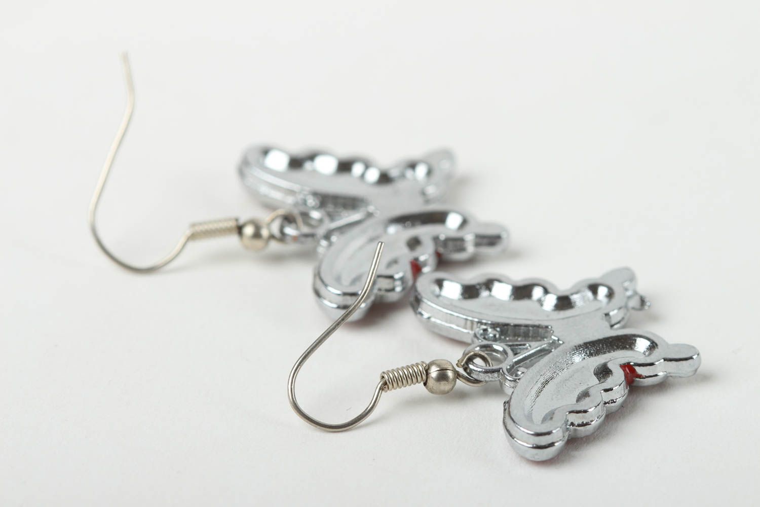 Metal earrings for women handmade metal earrings long earrings with charms photo 4