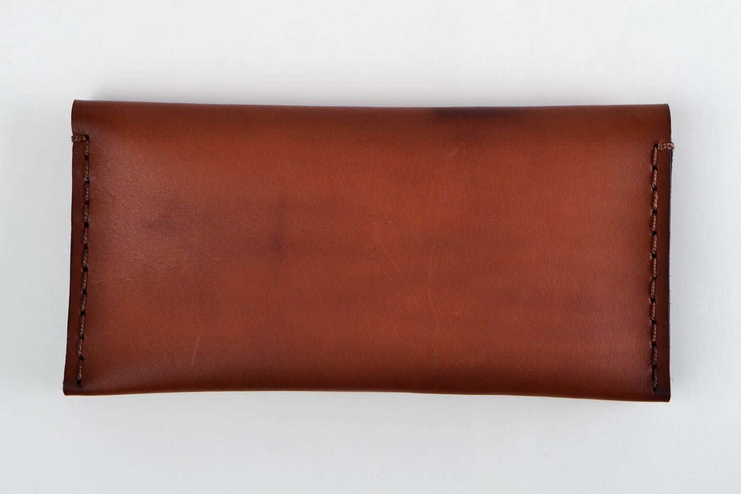 Кожаный кошелек ручной работы мужское портмоне аксессуар для мужчин коричневый фото 5