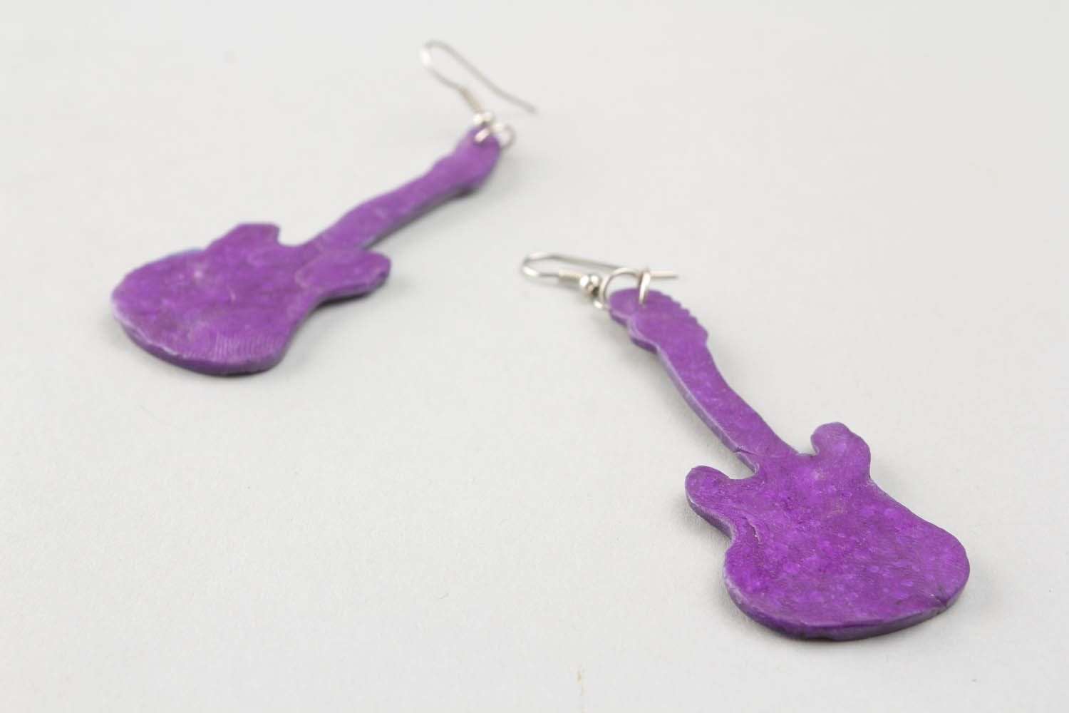 Polymer clay earrings Guitars photo 3