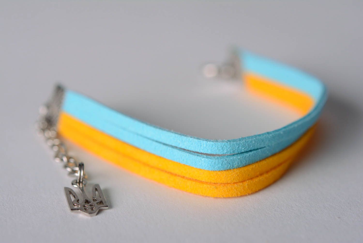 Wrist bracelet Yellow and blue photo 1