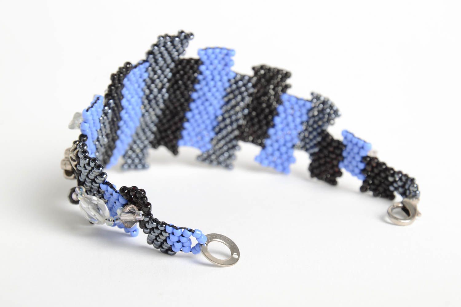 Handmade designer seed beaded bracelet unique accessory present for woman photo 4