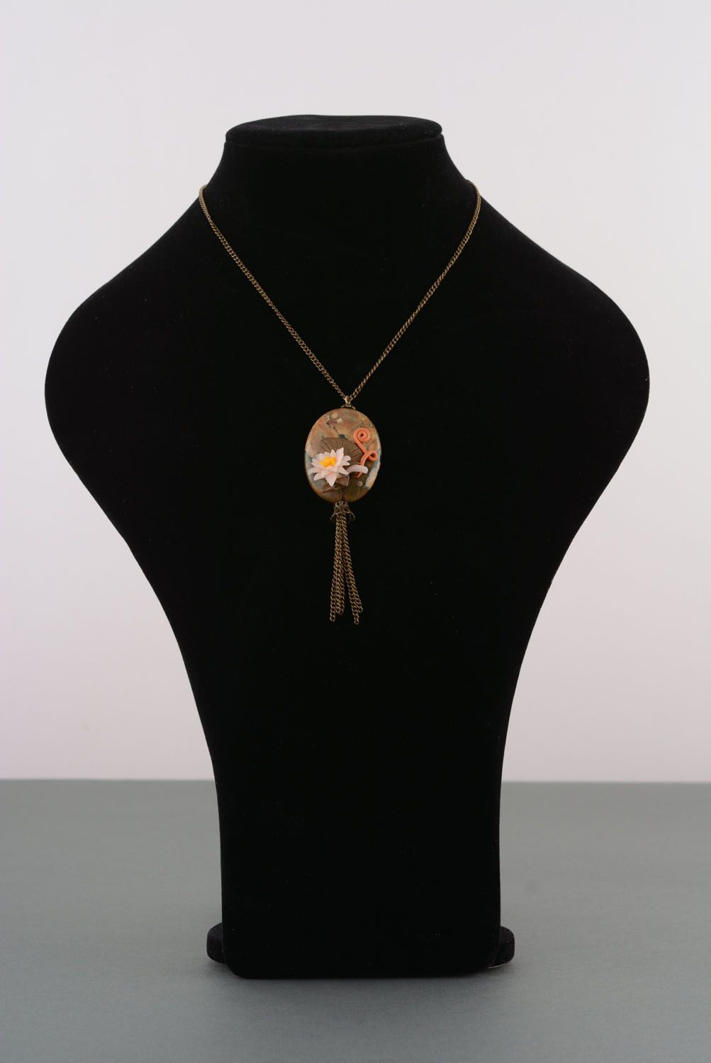 Plastic pendant with jasper photo 5