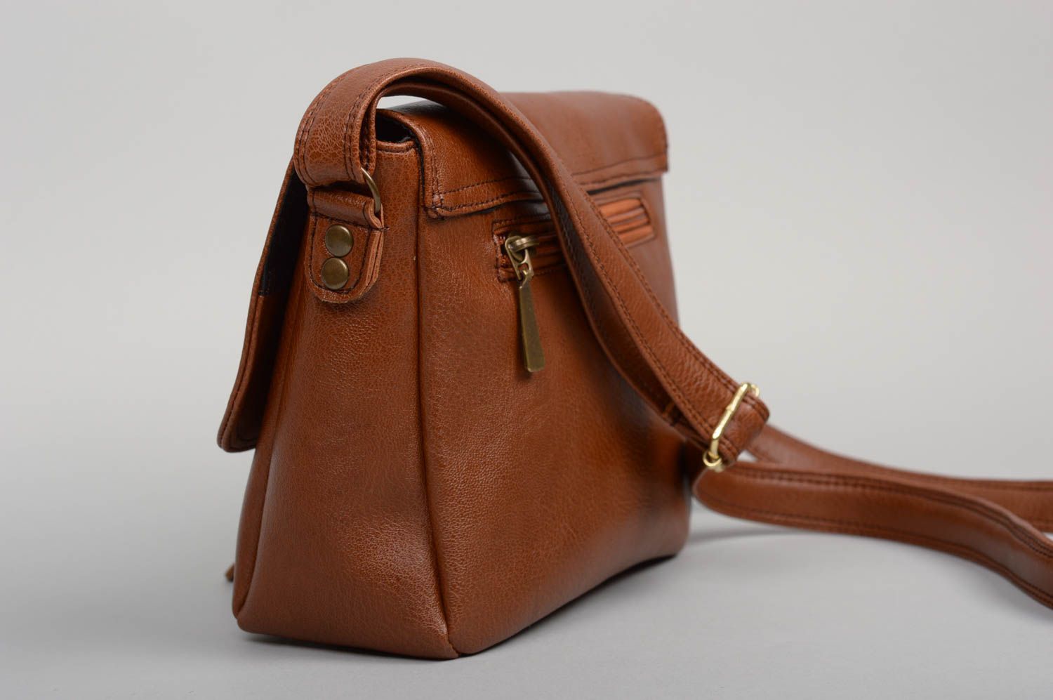 Brown small bag handmade shoulder female bag stylish designer accessory photo 2