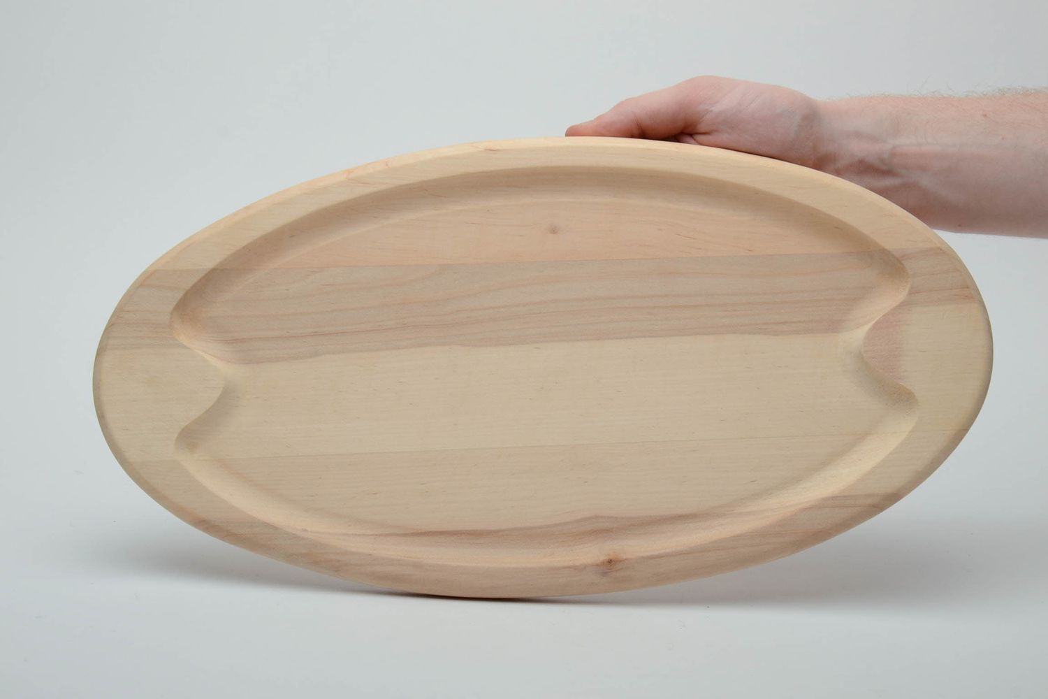 Ovales Tablett aus Holz foto 5