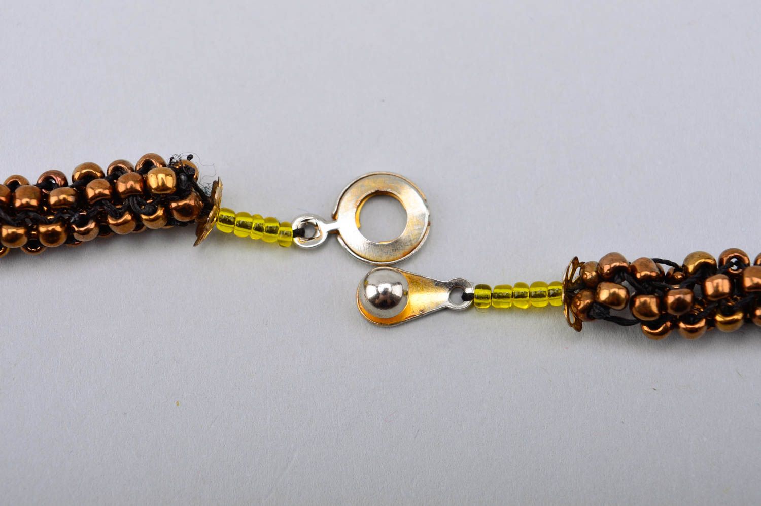 Колье из бисера украшение ручной работы ожерелье из бисера в виде галстука фото 5