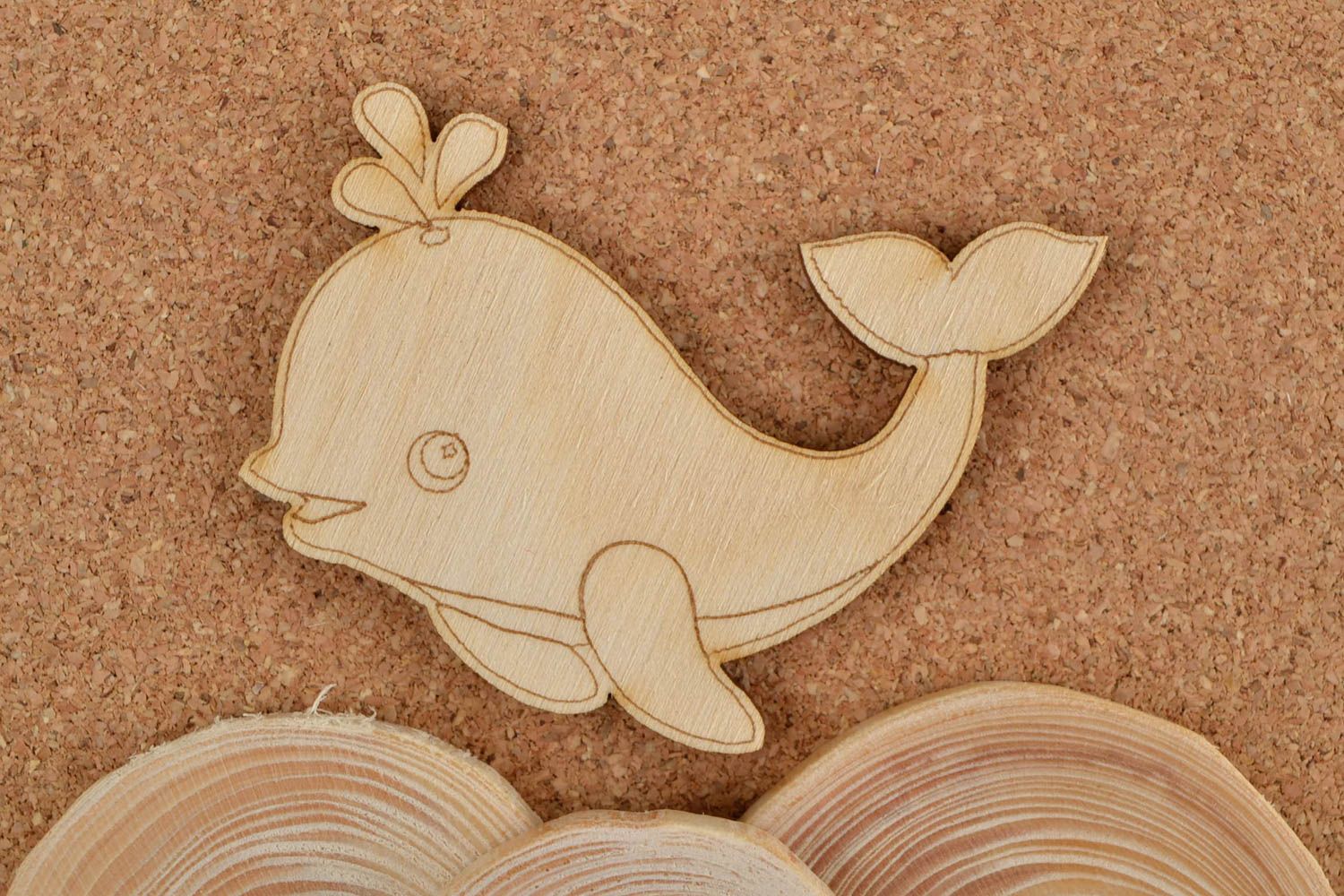 Handgeschaffene Figur zum Bemalen Holz Rohling Miniatur Figur Delfin schön toll foto 1