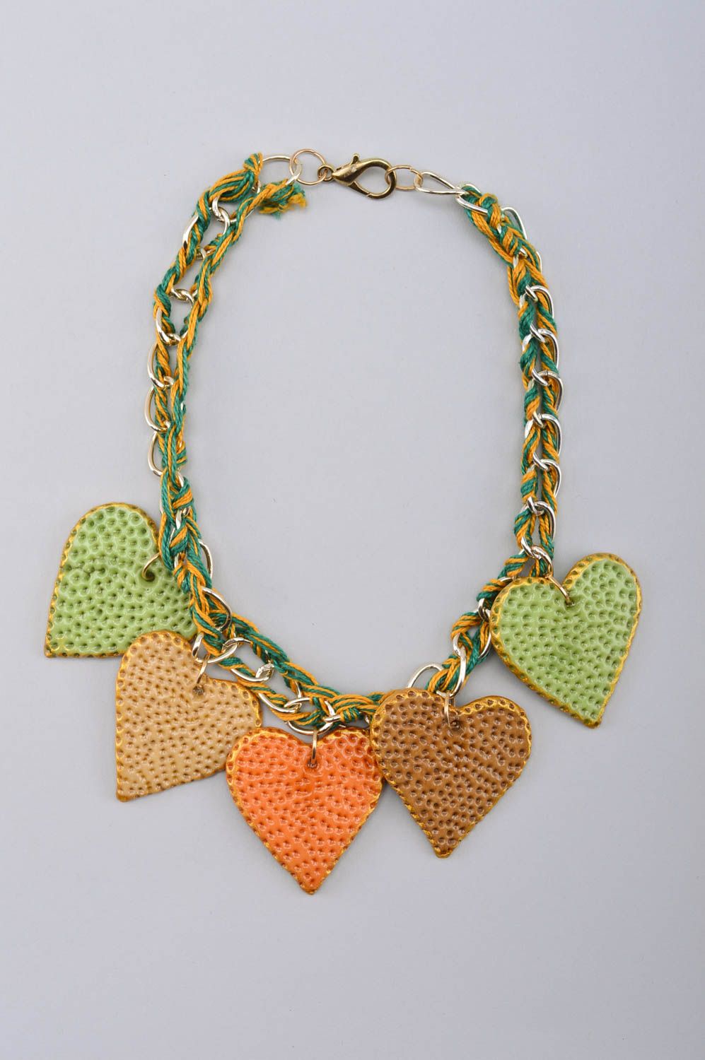 Unusual handmade plastic necklace bead necklace design polymer clay ideas photo 2
