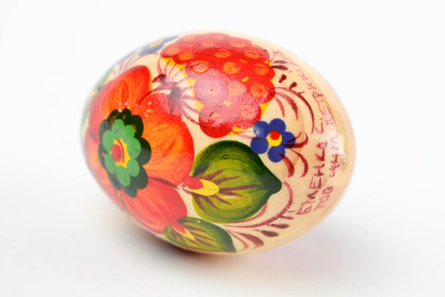 Huevo pintado de madera artesanal decoración para Pascua regalo original foto 5