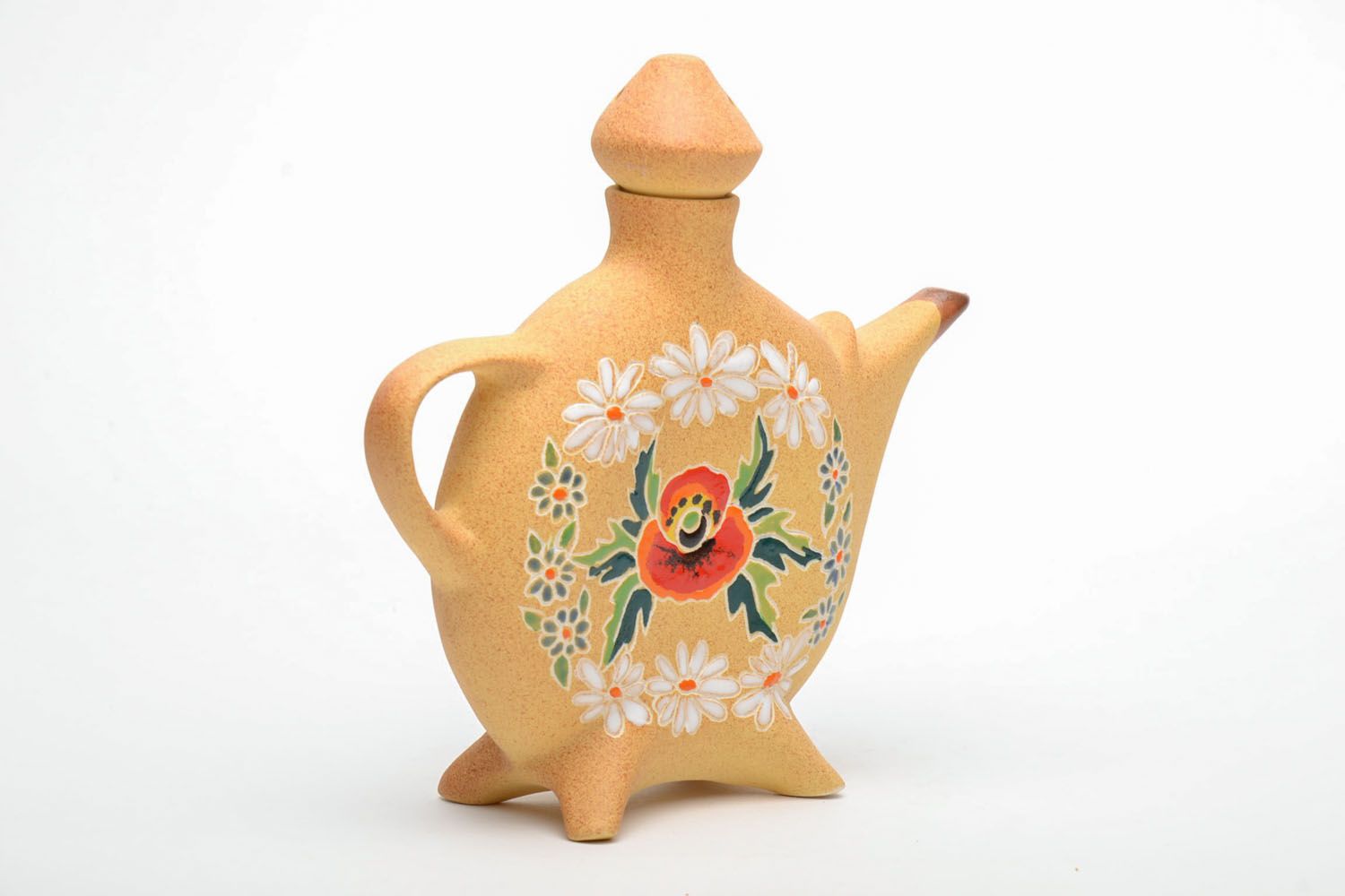 Handmade teapot with ornaments photo 3