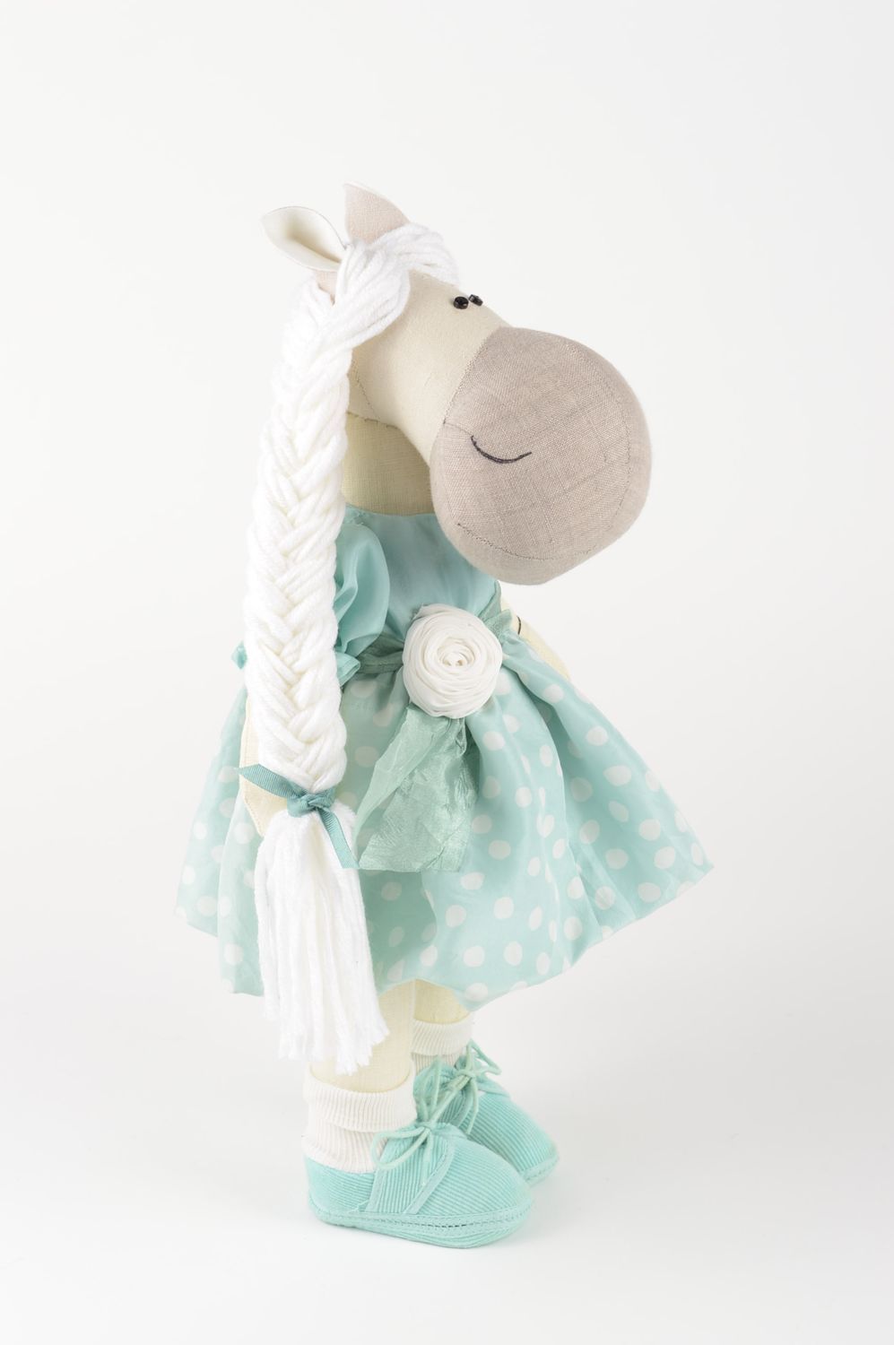 Кукла ручной работы лошадка в платье кукла из ткани необычная мягкая кукла фото 4