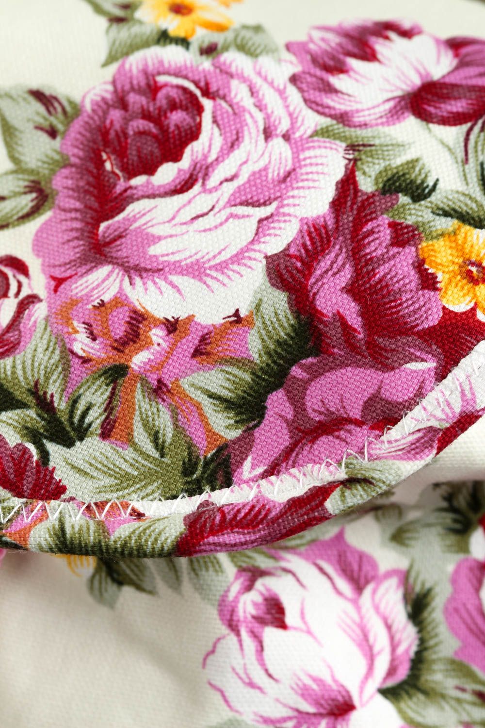 Mochila hecha a mano de algodón regalo original bolso para mujeres con flores foto 2