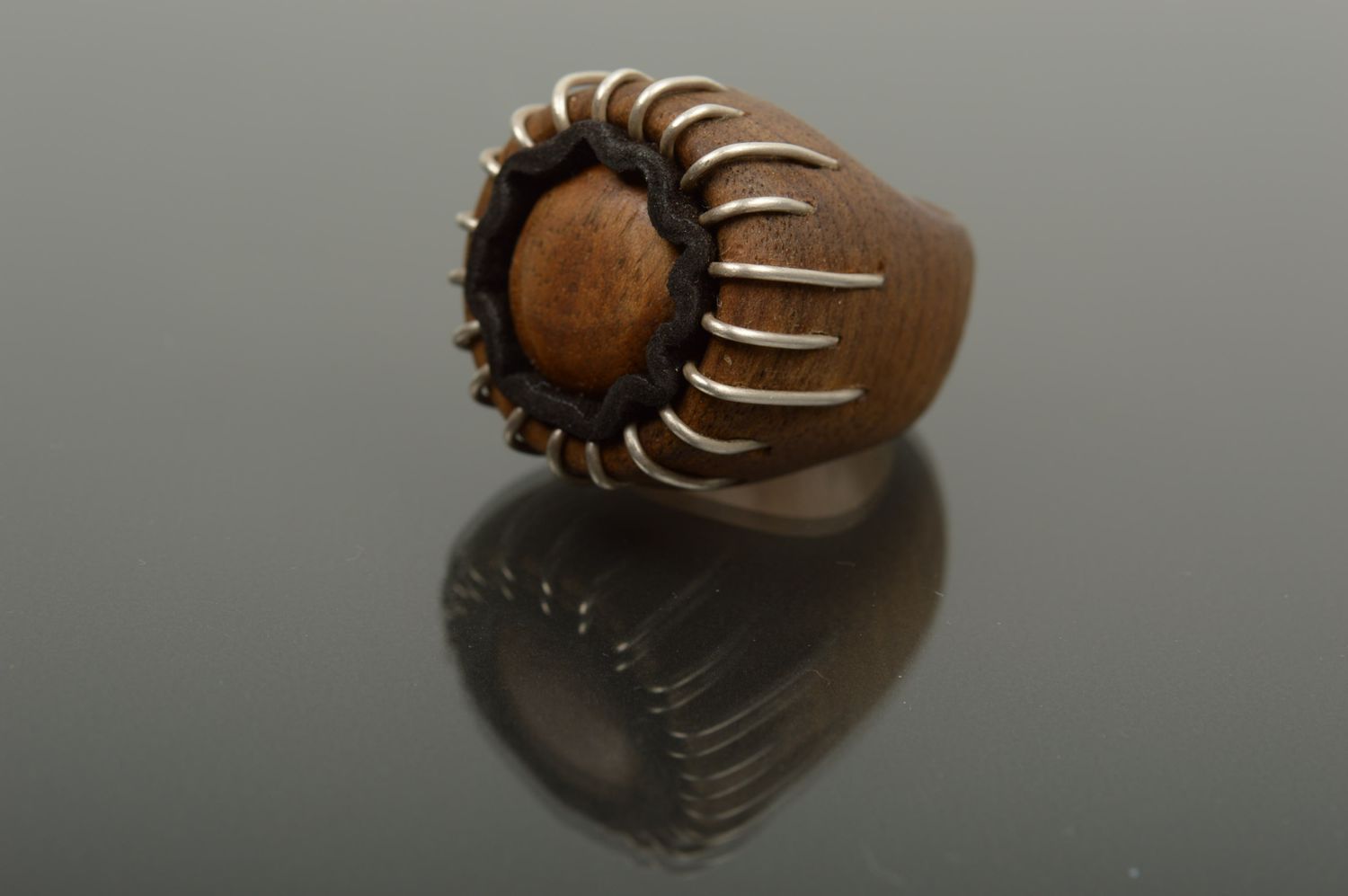 Handmade jewelry designer accessory unusual ring wooden ring gift ideas photo 1