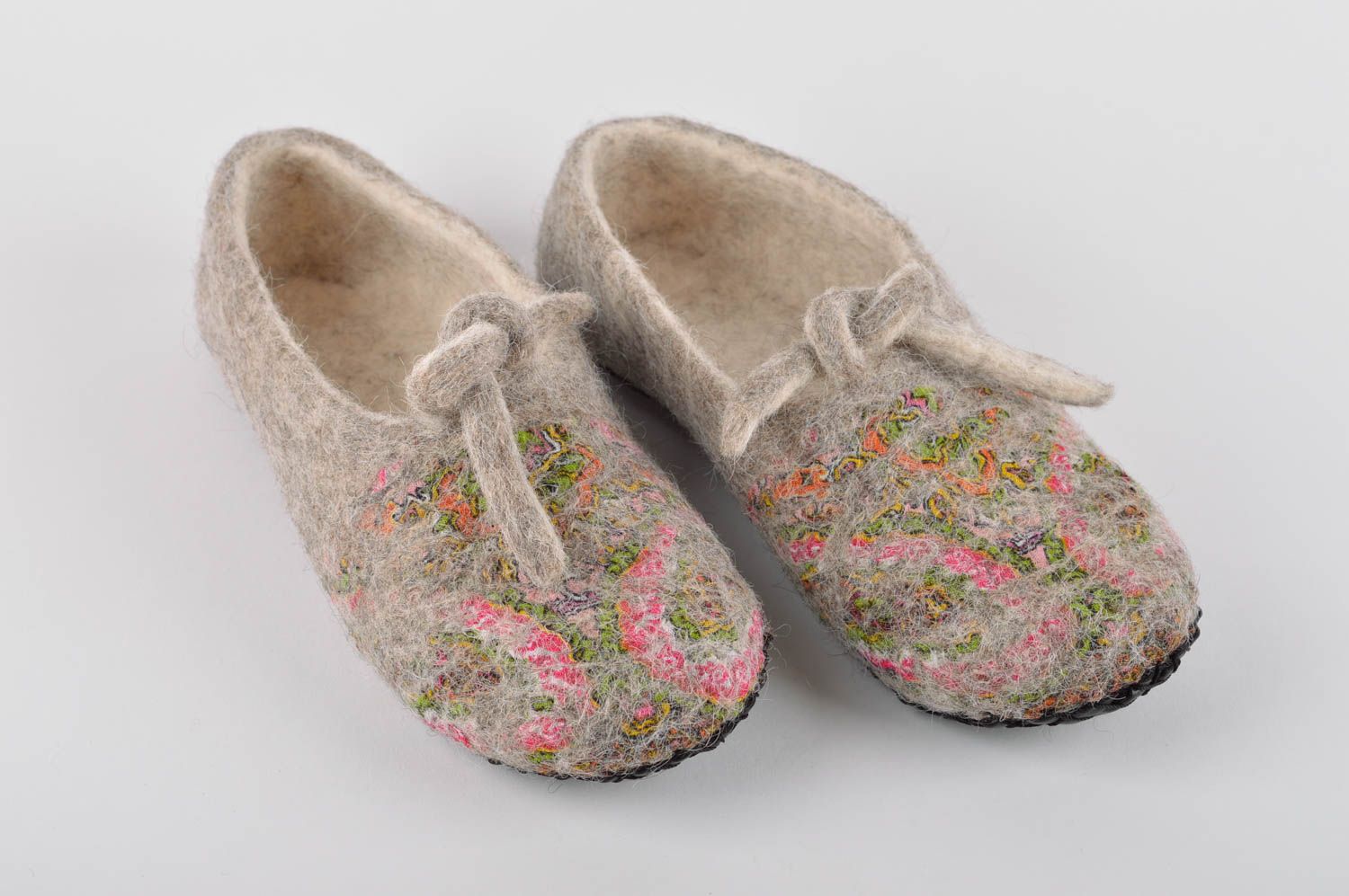 Zapatillas de casa hechas a mano de fieltro calzado femenino regalo original foto 2