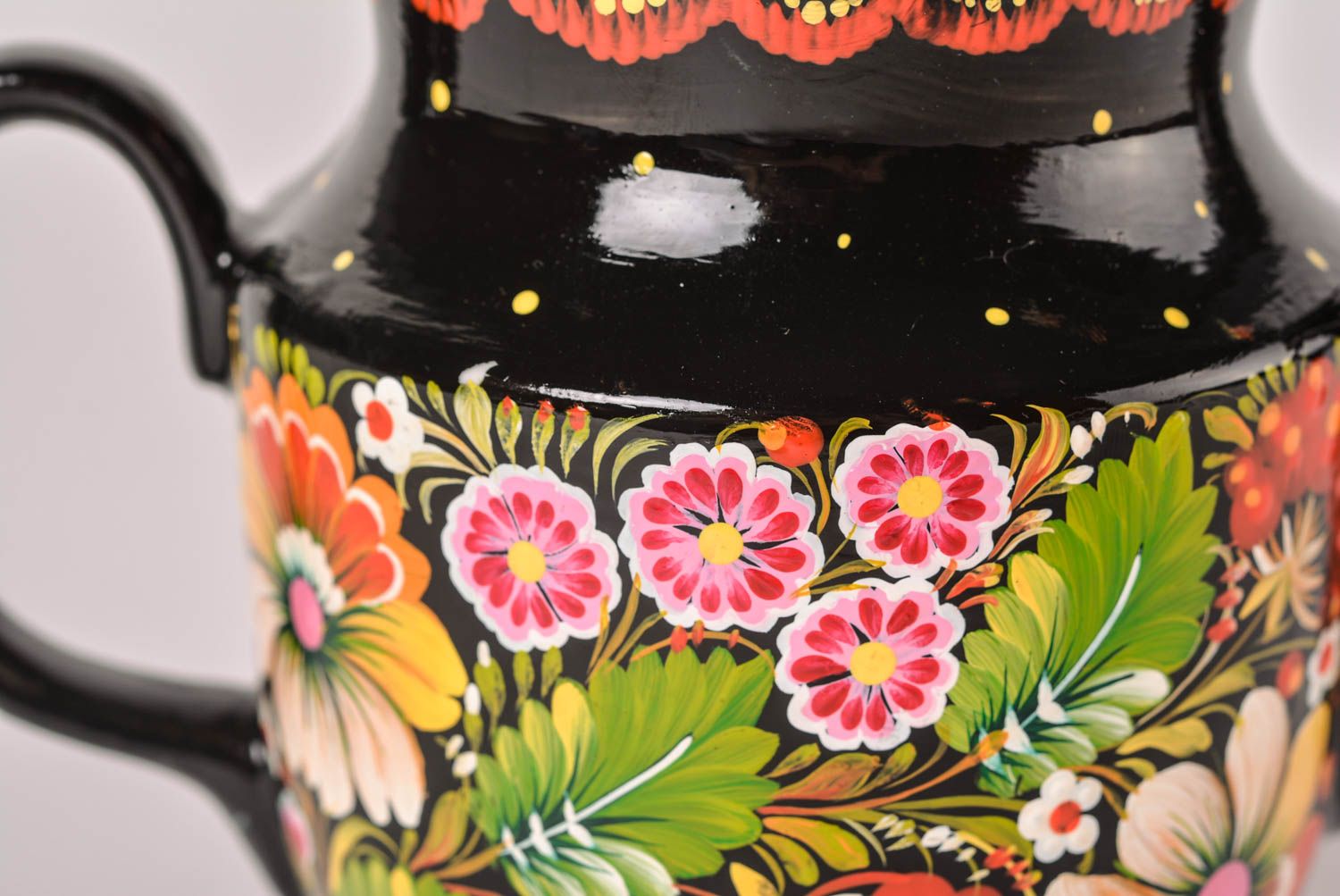 Handmade designer ceramic teapot ware in ethnic style painted cute teapot photo 4