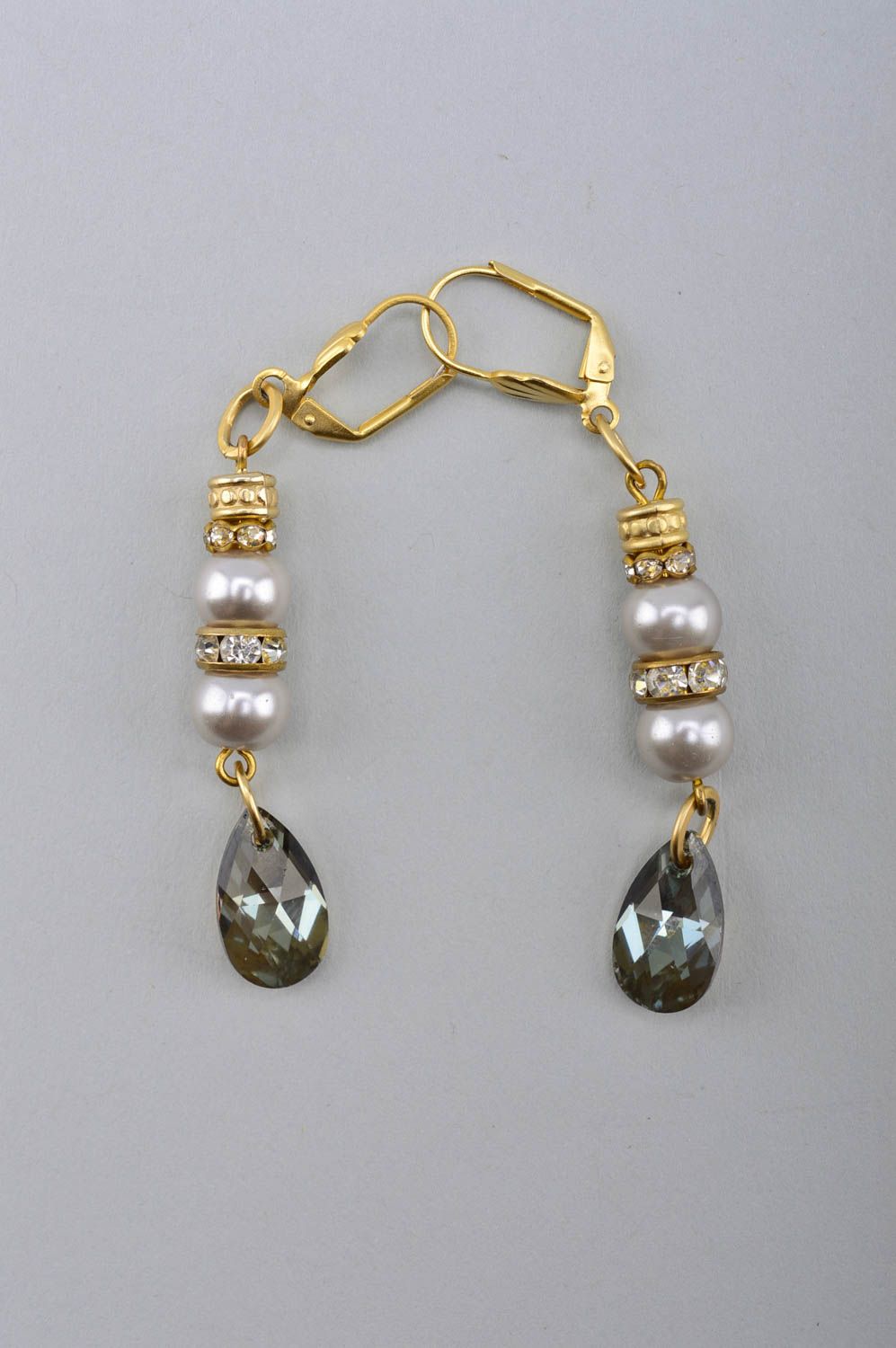Handmade beaded earrings pearl earrings crystal earrings gifts for her photo 5