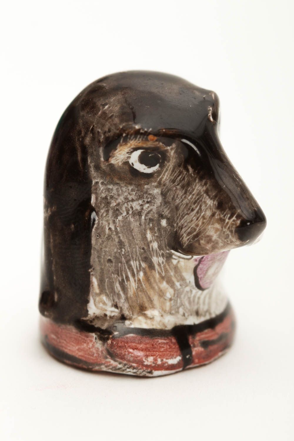Dedal artesanal de arcilla perrito accesorio para costura regalo original foto 2