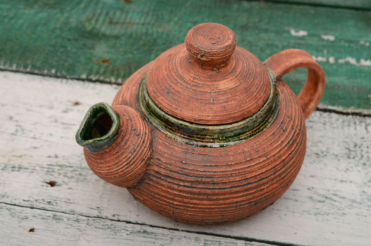 Keramik Teekanne aus Ton foto 3